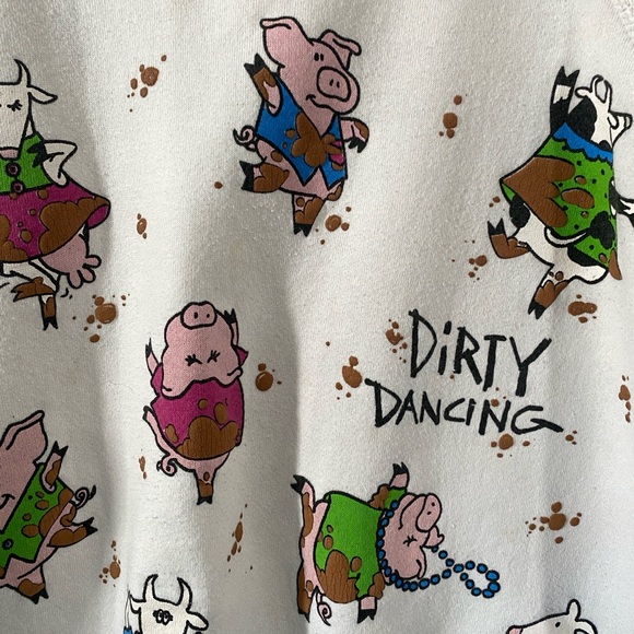 Vintage 90s Dirty Dancing Farm Animals Puffy Graphic Sweatshirt One Size - Picture 4 of 7